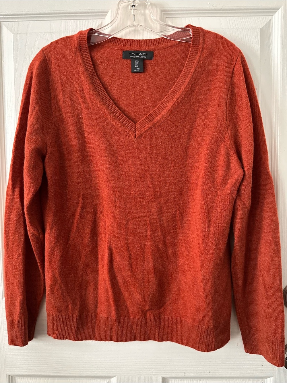 Tahari Men's V-Neck Sweater - Burnt Orange